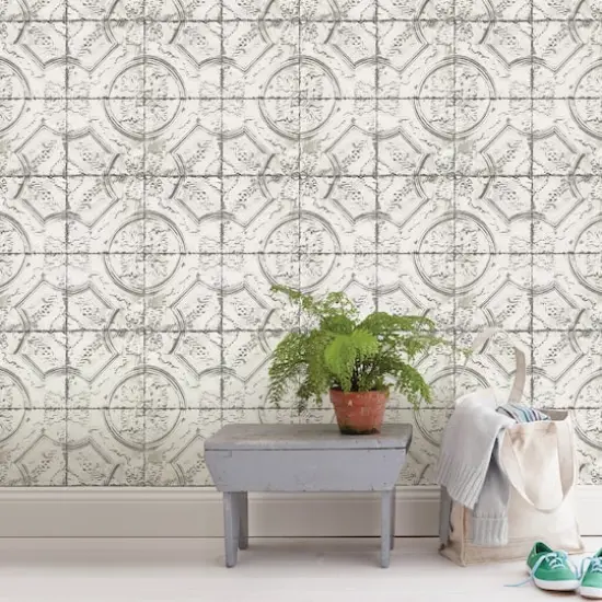InHome Newport Tin Tile Peel & Stick Wallpaper {5}