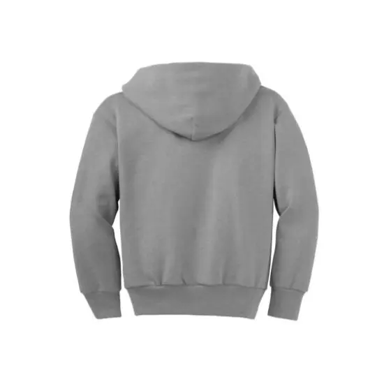Port & Company® Youth Core Fleece Full-Zip Hooded Sweatshirt Athletic Heather {5}