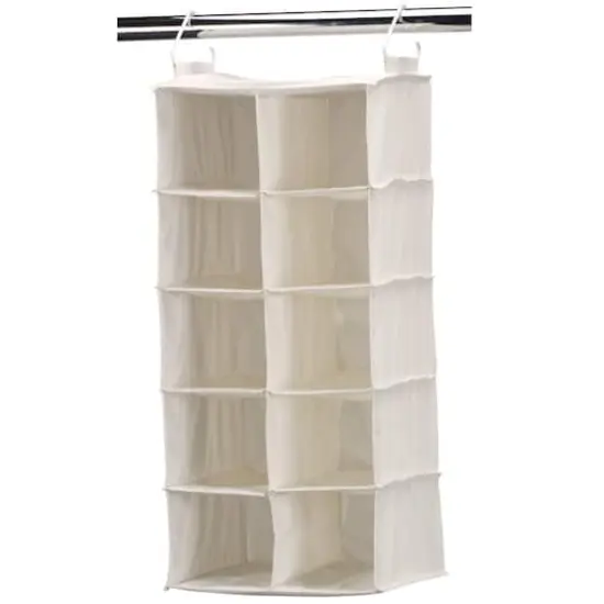 Household Essentials 10-Pocket Hanging Shoe Organizer Natural {1}