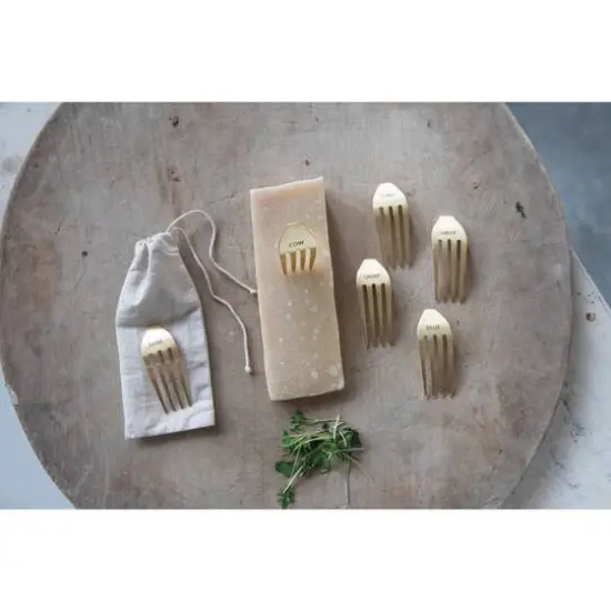 Hello Honey&reg; Gold Metal Fork Cheese Markers, 6ct. {4}