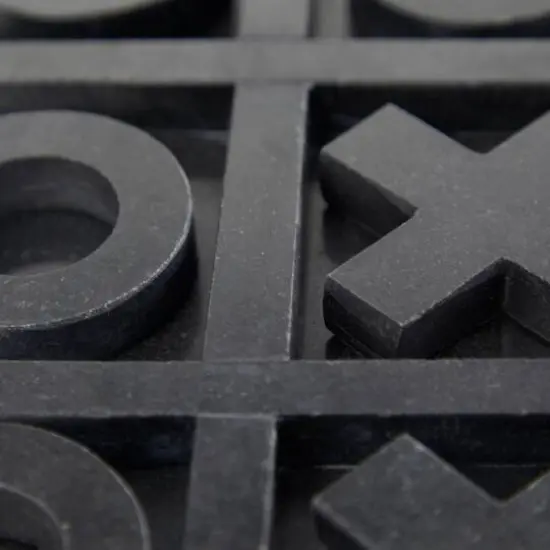 Marble Tic Tac Toe Game Set Black {4}