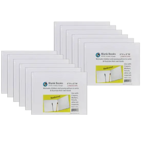 Ashley Productions White Landscape Style Hardcover Blank Book, 12ct. {1}