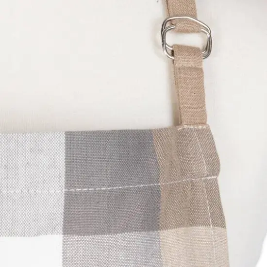 DII&reg; Tri Color Check Chef Apron Stone {5}