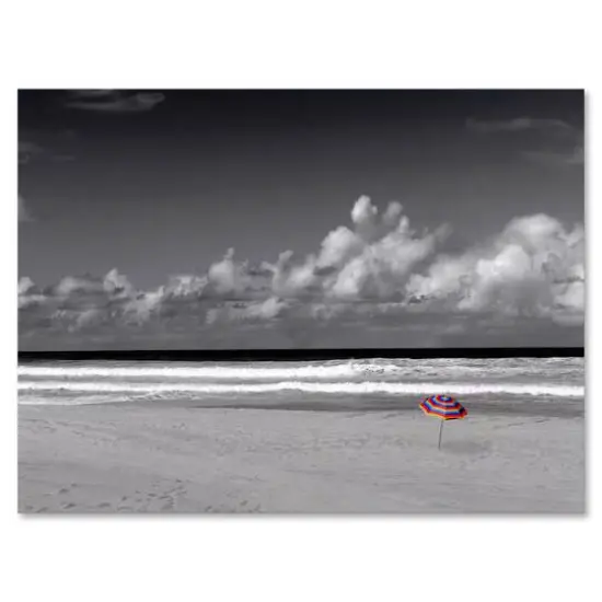 Designart - Monochrome Coastline Under Cloudy Sky - Lake House Canvas Wall Art Print {4}