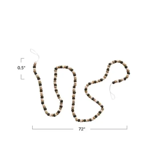 Hello Honey&reg; 6ft. Cream & Brown Wool Felt Ball Garland {5}