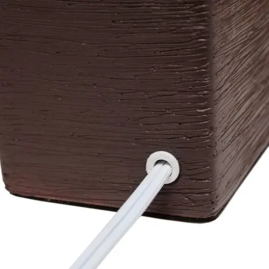 Simple Designs Stone Table Lamp with White Shade Brown {9}