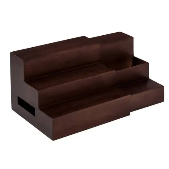 Walnut Expandable Bamboo Tiered Spice Rack {3}