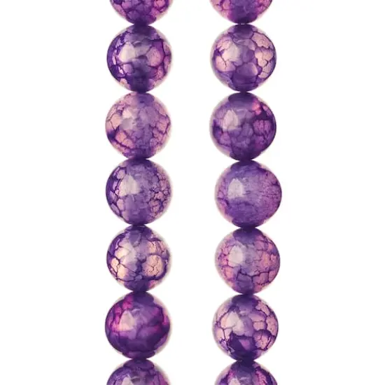 8mm Purple Fractured Dyed Round Agate Beads by Bead Landing&trade; {1}