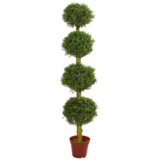 6ft. Potted 4 Tier Ball Boxwood Topiary Tree {1}
