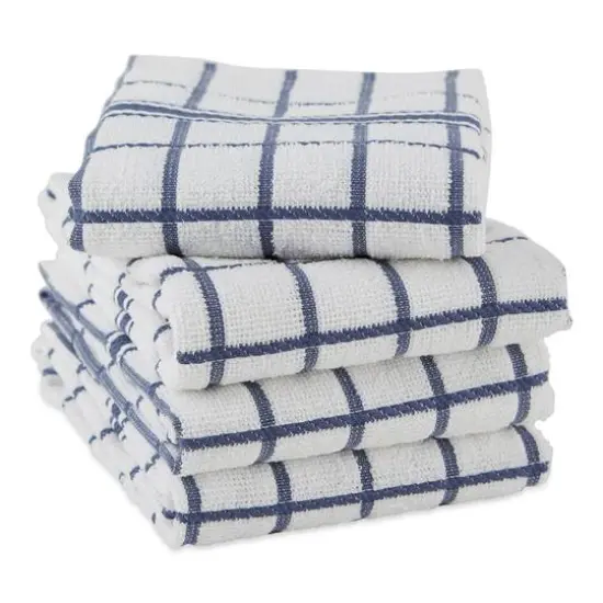 DII&reg; French Blue Windowpane Terry Dishtowels, 4ct. {3}