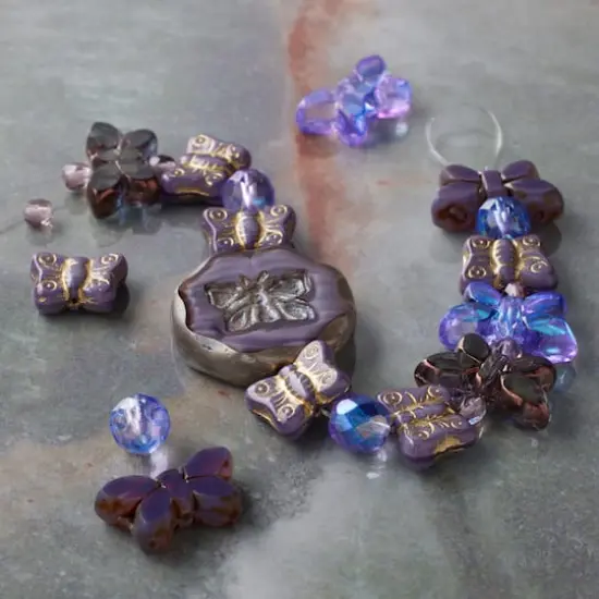 Purple Czech Glass Butterfly Bead Mix by Bead Landing&trade; {3}