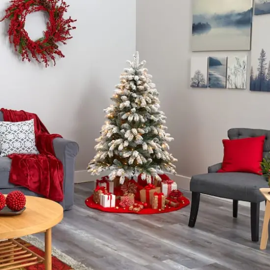 5ft. Pre-Lit South Carolina Spruce Artificial Christmas Tree, Clear LED Lights {7}