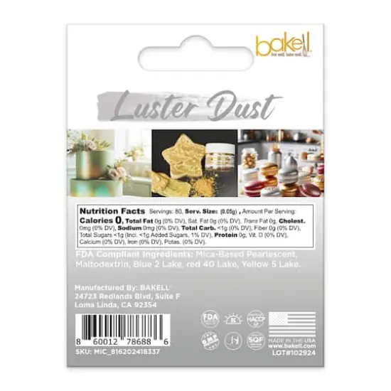 Bakell&reg; Edible Luster Dust Silver Pearl {6}