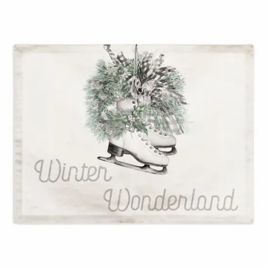 Wreath Winter Wonderland 18x14 Poly Twill Placemat {1}