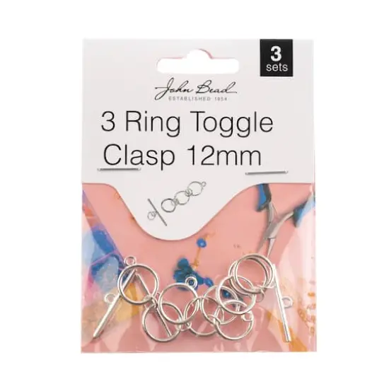 John Bead Must Have Findings 12mm 3-Ring Toggle Clasps, 3ct. Silver {4}