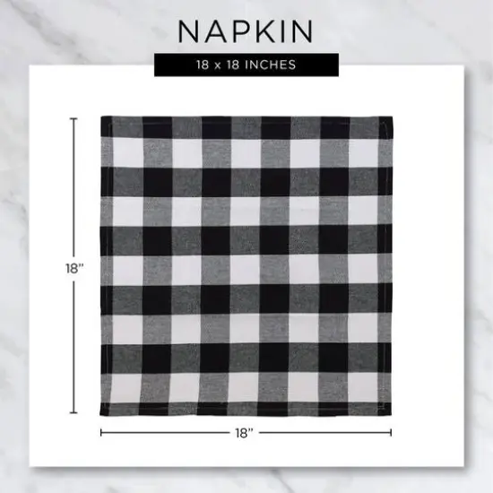 DII&reg; Black Check Fringed Cloth Dinner Napkins, 6ct. {8}