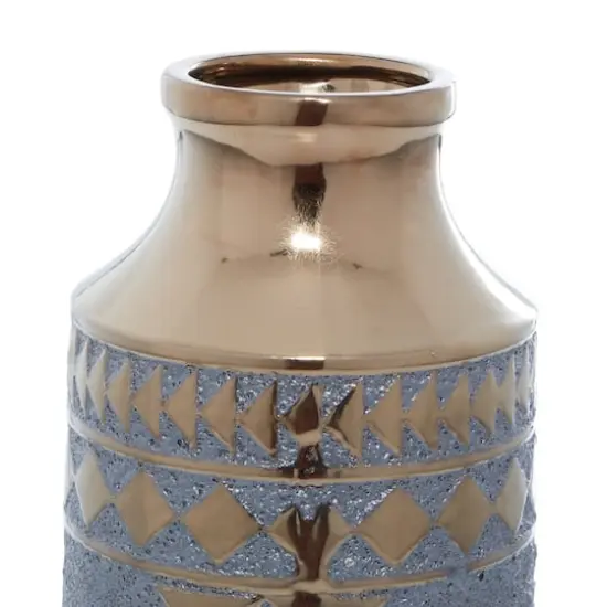 Gold Porcelain Contemporary Vase 18" x 8" x 8" {4}