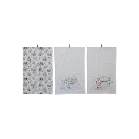 Hello Honey&reg; Holiday Scene & Sentiment Cotton Printed Tea Towel with Loop Set {1}