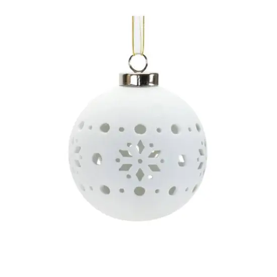 6 Pack White Onion & Ball Porcelain Ornaments {5}