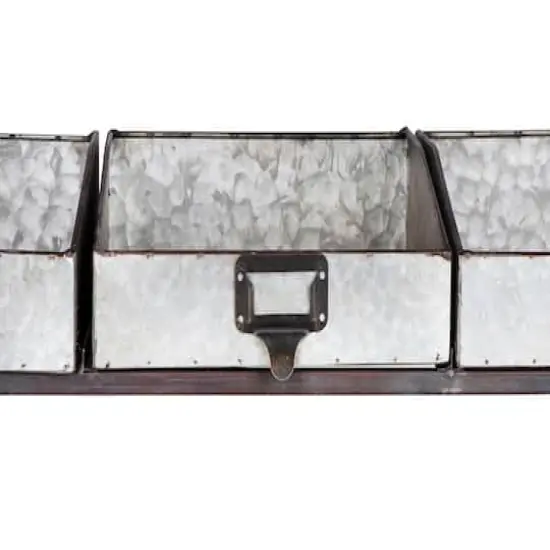 Hello Honey&reg; 46" Rustic Farmhouse Galvanized Metal 4-Tier Cart with 6 Storage Bins {5}