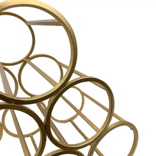 12.5" Gold 6-Bottle Metal Circles Wine Caddy by Ashland&reg; {4}