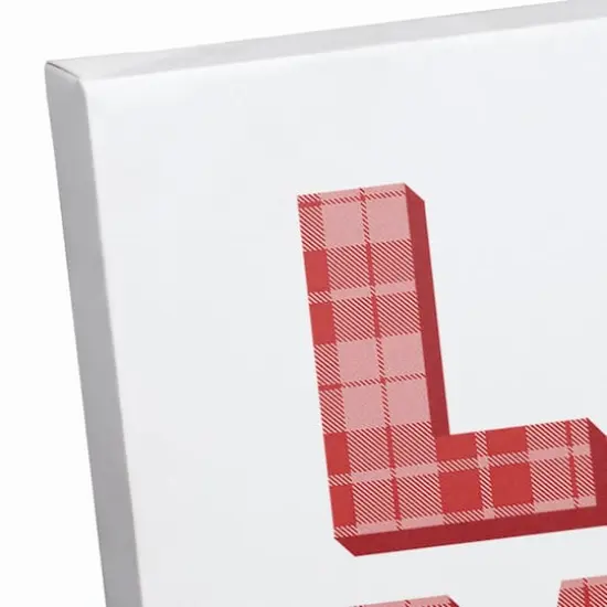 Love Plaid Stack 12" x 12" Canvas Wall Art {4}