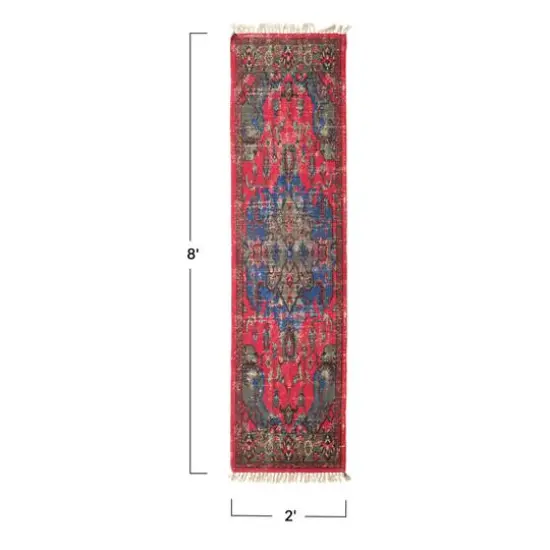 Hello Honey&reg; 8ft. Multicolor Distressed Print Woven Cotton Woven Cotton Runner {7}