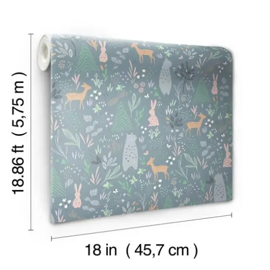 RoomMates Dark Gray Spring Forest Pals Peel & Stick Wallpaper {7}