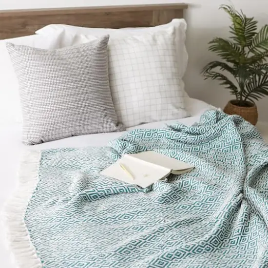 DII&reg; Double Diamond Throw Teal {7}