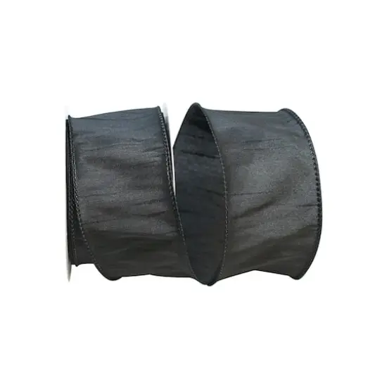 Reliant 2.5" x 10yd. Dupioni Supreme Wired Ribbon Black {1}
