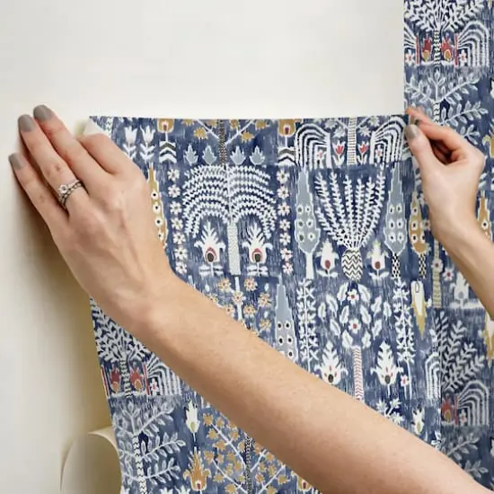 RoomMates Blue Persian Ikat Peel & Stick Wallpaper {9}