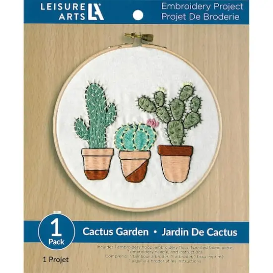 Leisure Arts&reg; 6" Cactus Garden Embroidery Kit {1}