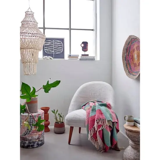 Hello Honey&reg; Multicolor Woven Recycled Cotton Blend Striped Throw with Tassels {3}