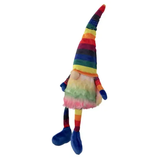 20" Bright Striped Rainbow Springtime Gnome with Dangling Legs {4}