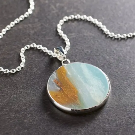 Green Amazonite Flat Round Pendant by Bead Landing&trade; {3}