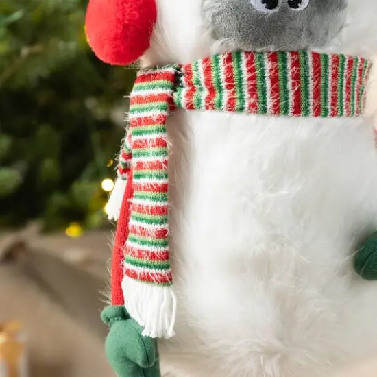 Glitzhome&reg; 29"H Christmas Fabric Yeti With Telescoping Legs {6}