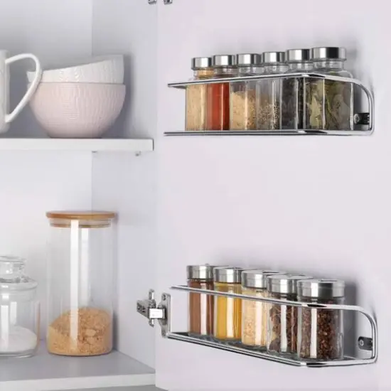 NEX&trade; Chrome Wall-Mount Spice Rack with Guard Rail, 4ct. {6}