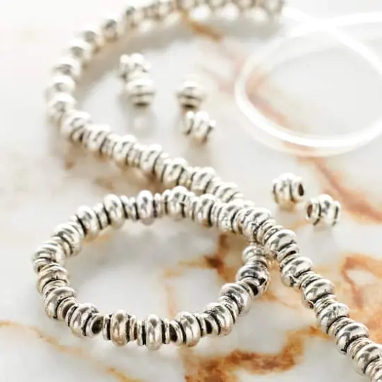 Silver Plated Smooth Rondelle Beads, 4mm by Bead Landing&trade; {3}