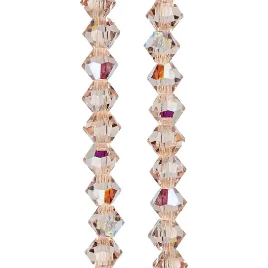 Preciosa Glass Crystal Bicone Beads, 4mm by Bead Landing&trade; Light Rose AB {5}