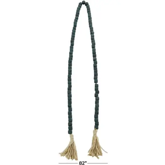 80" Bohemian Mango Wood Beads with Tassels Garland Green {6}