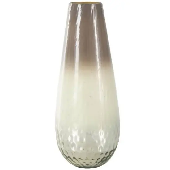 17" Brown Spotted Glass Ombre Vase {1}