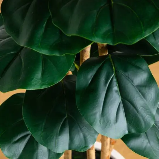 8ft. Artificial Fiddle Leaf Tree in Decorative White Planter {9}