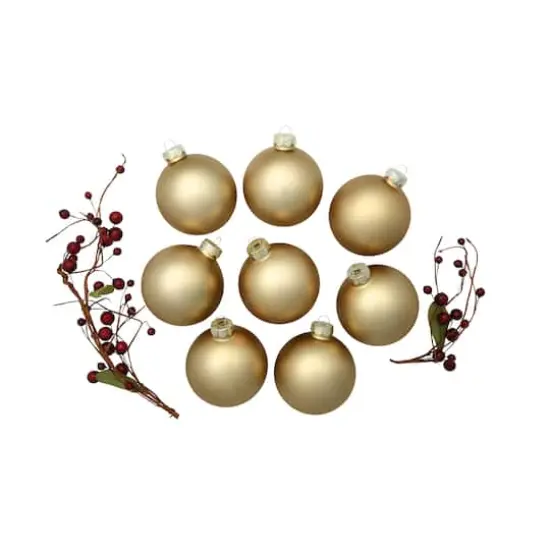 Whitehurst 8ct. 3.25" Matte Glass Ball Ornaments Gold Matte {4}