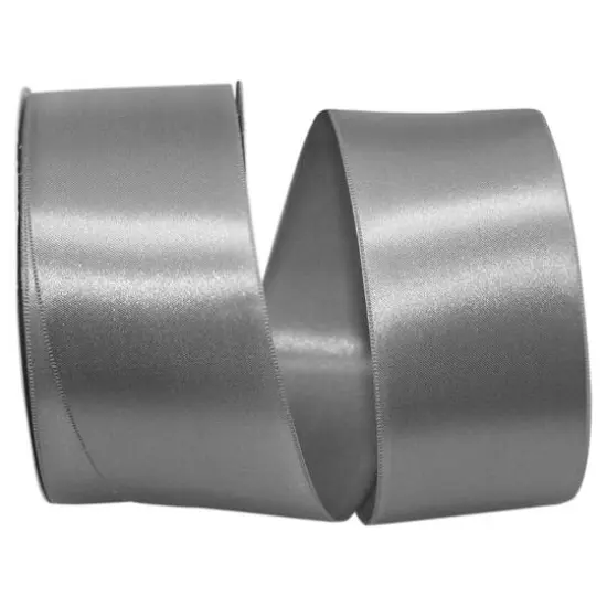 JAM Paper 2.25" x 50yd. Double Face Satin Allure Ribbon Silver {1}