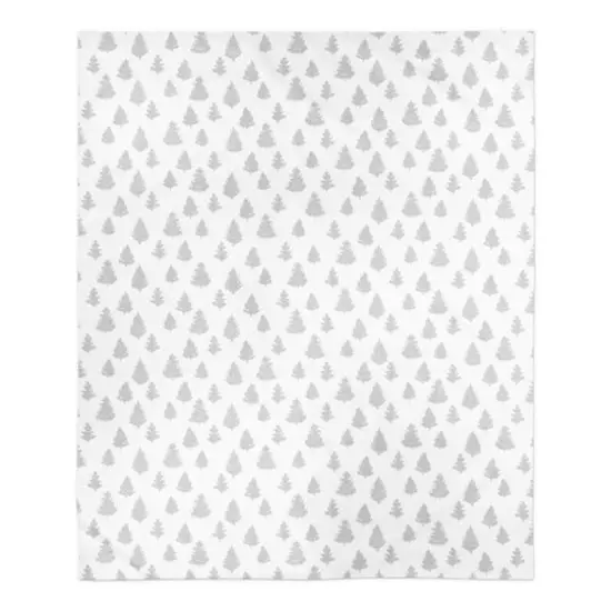 Gray Forest Pattern 50x60 Sherpa Fleece Blanket {1}