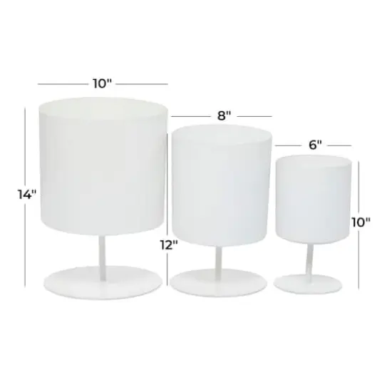 Metal Modern Planters Set White {5}