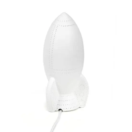 Simple Designs 6" White Porcelain Rocketship Table Lamp {13}