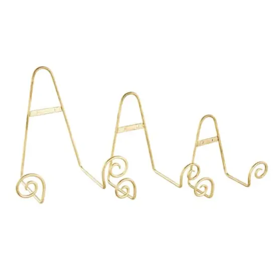 Gold Metal Scroll Hanging Wall Rack Display Easel Set {5}