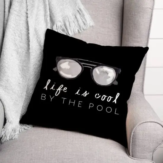 Life by the Pool Indoor/Outdoor Throw Pillow Black {3}