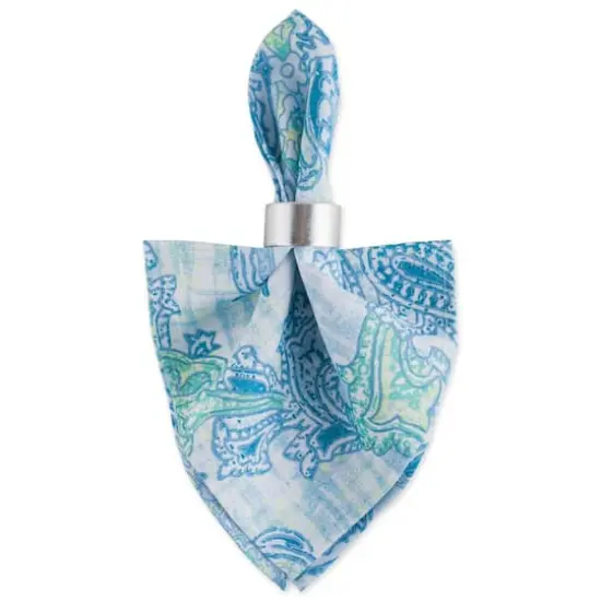 DII&reg; Blue Watercolor Paisley Print Outdoor Napkins, 6ct. {5}